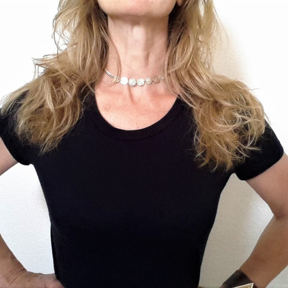 Exotic Charms Choker Necklace Gold tone Mediterranean Bohemian Gypsy Hiippie New